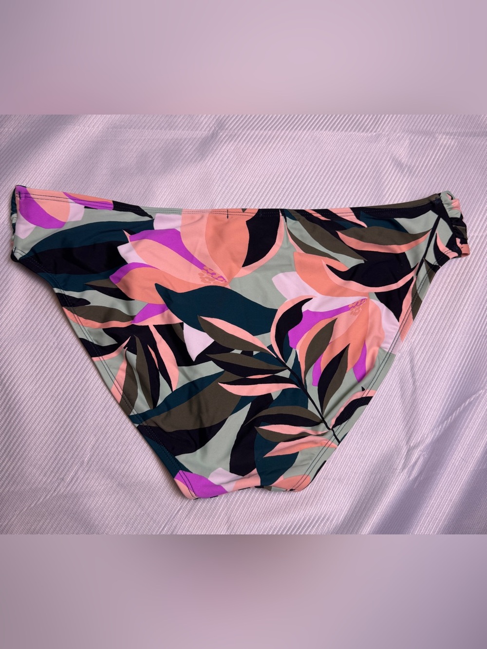 DIP Tropical Floral Jungle Bikini Bottoms XL Pink Sage Swimwear